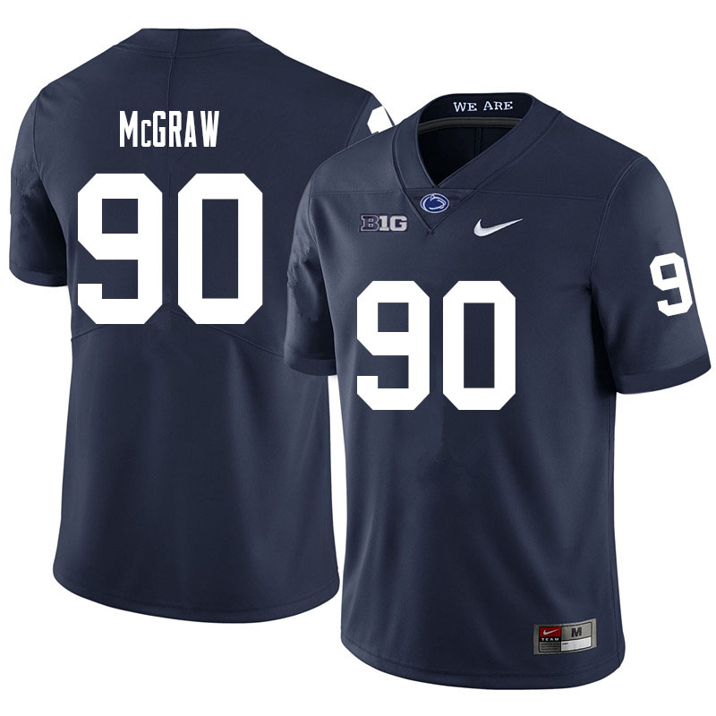 NCAA Nike Men's Penn State Nittany Lions Rodney McGraw #90 College Football Authentic Navy Stitched Jersey MQD7098ON